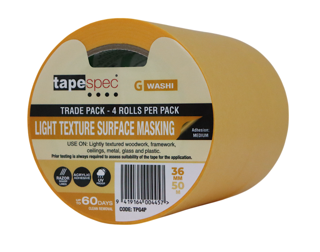Tapespec Light Textured Surface Yellow Washi Packs - 60 days