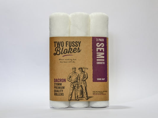 Two Fussy Blokes 270mm Dacron rollers sleeves 10mm nap - 3pk