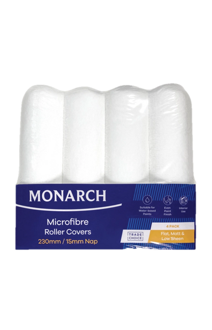 Monarch Microfibre 230mm Roller Sleeves 4pk