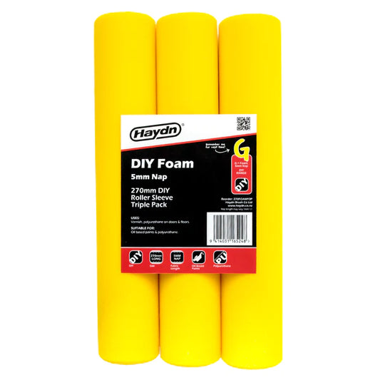 Haydn 270mm Yellow Foam Sleeve 3pk