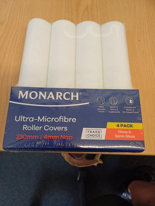 Monarch Ultra-Microfibre 230mm/4mm Nap 4pk