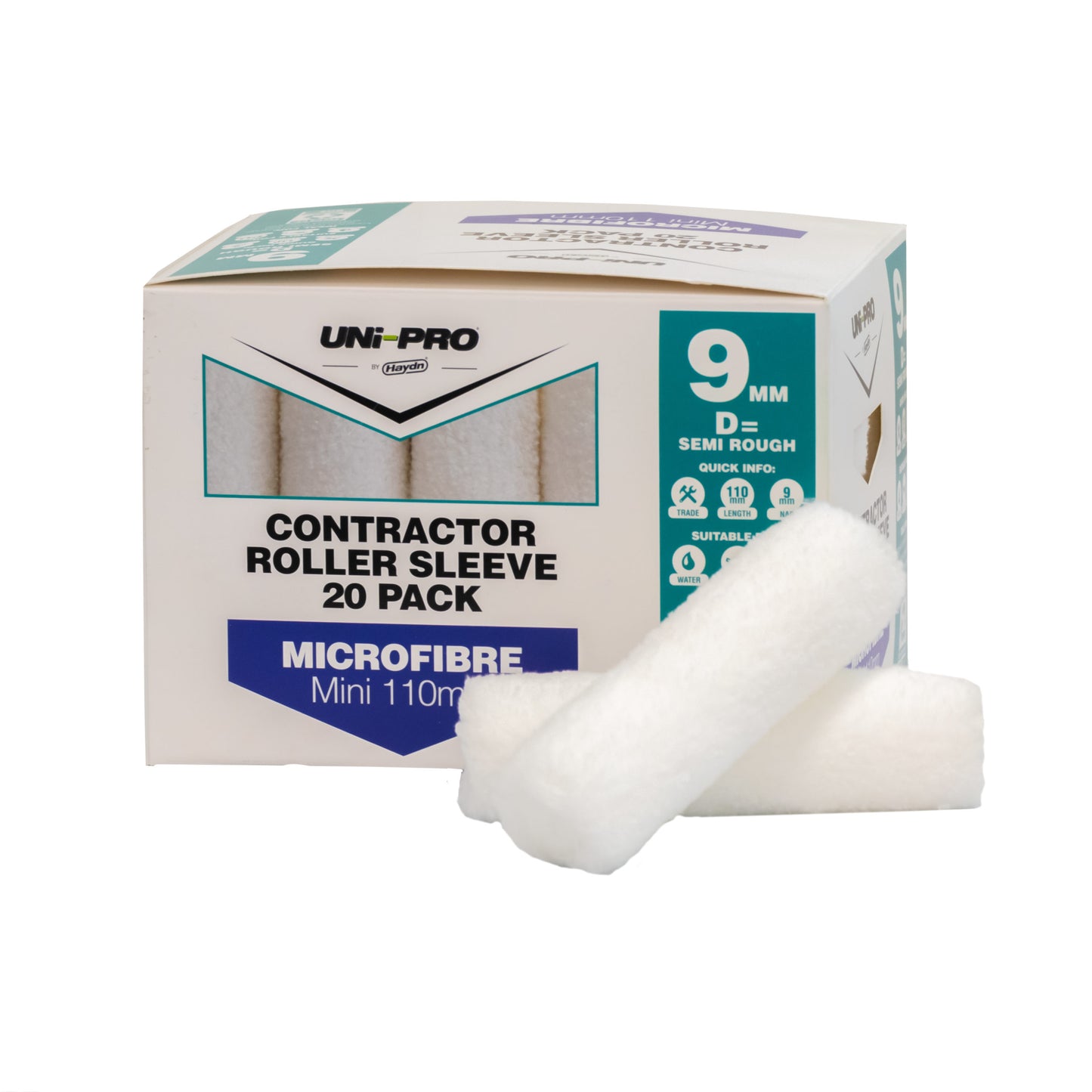 Haydn Uni-Pro Mini Microfibre 110mm Roller Sleeves (20 Pack)