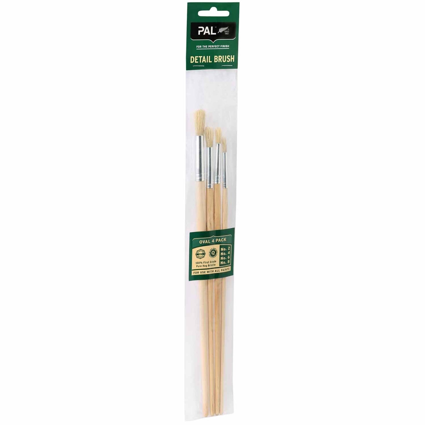 PAL Oval Detail Brushes 4pk 2/4/6/8mm