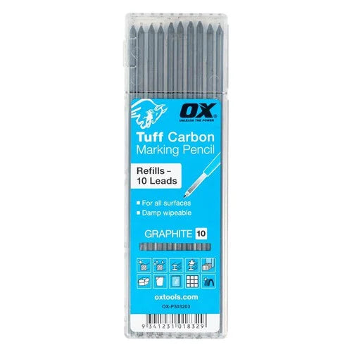 OX Tuff Carbon Marking Pencil Refills 10 Leads