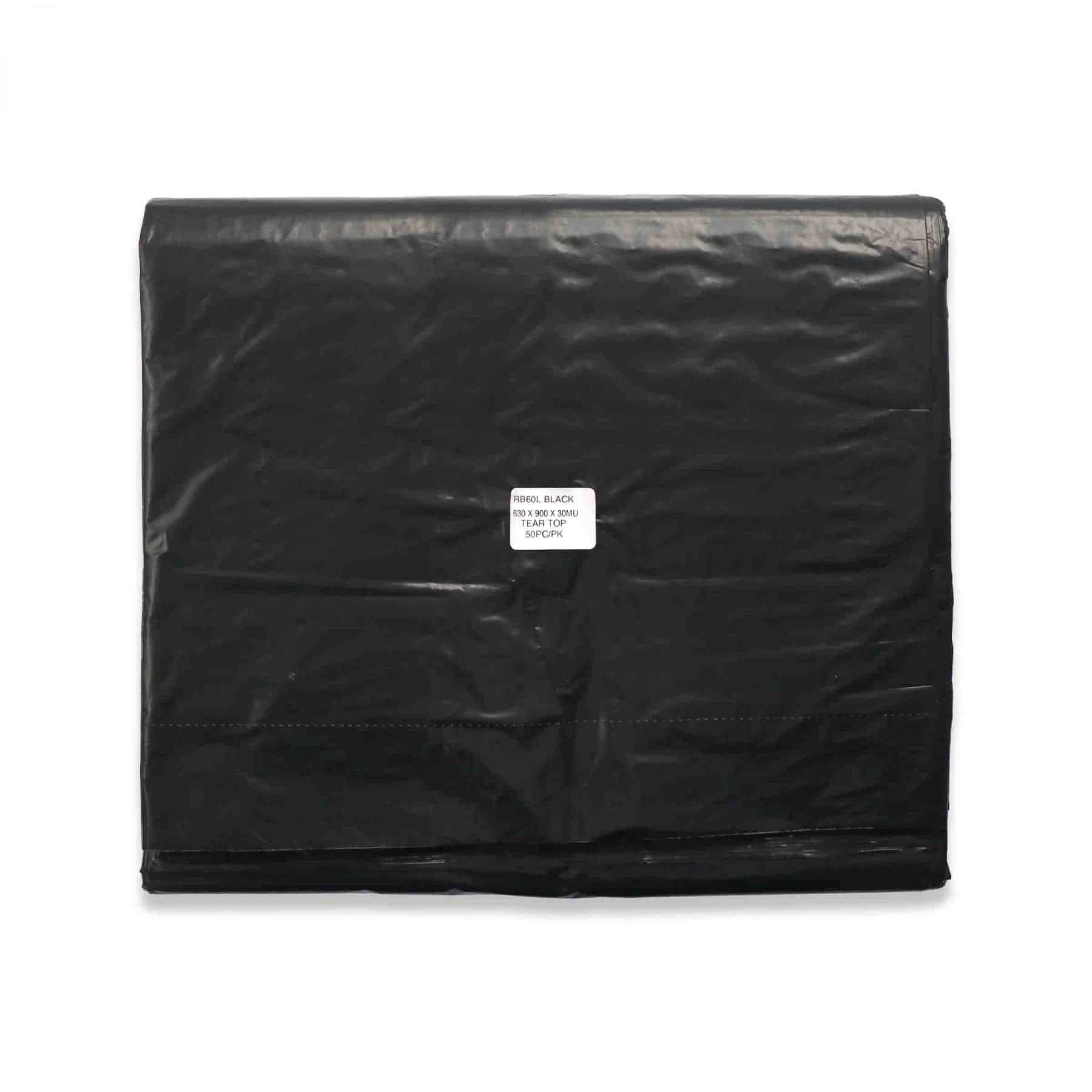 Black 60L Rubbish Bags 50pk