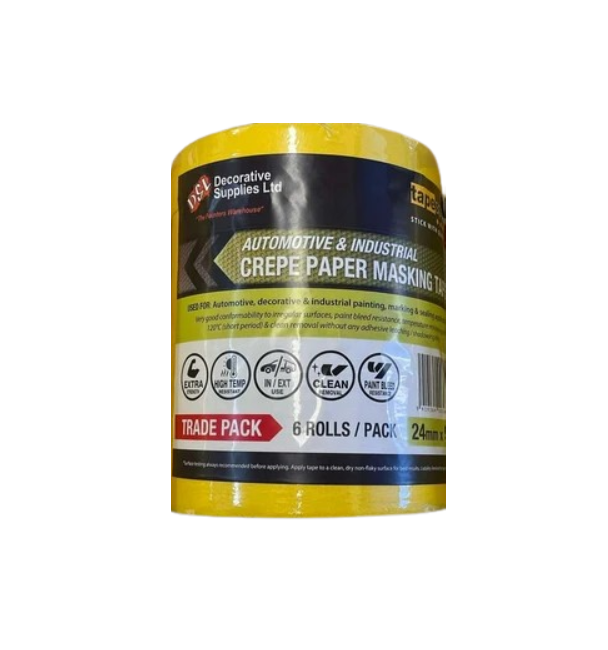 Automotive & Industrial Crepe Paper Masking Tape (Trade Pack)