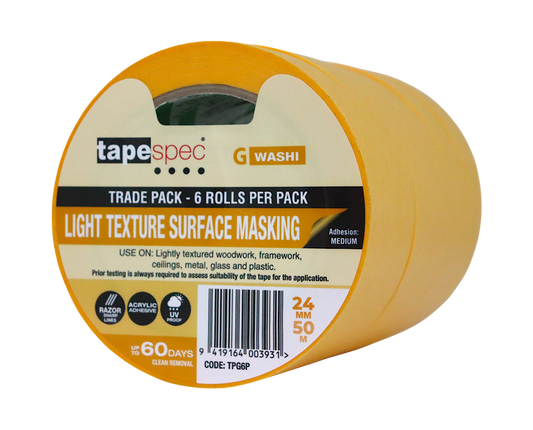 Tapespec Light Textured Surface Yellow Washi Packs - 60 days