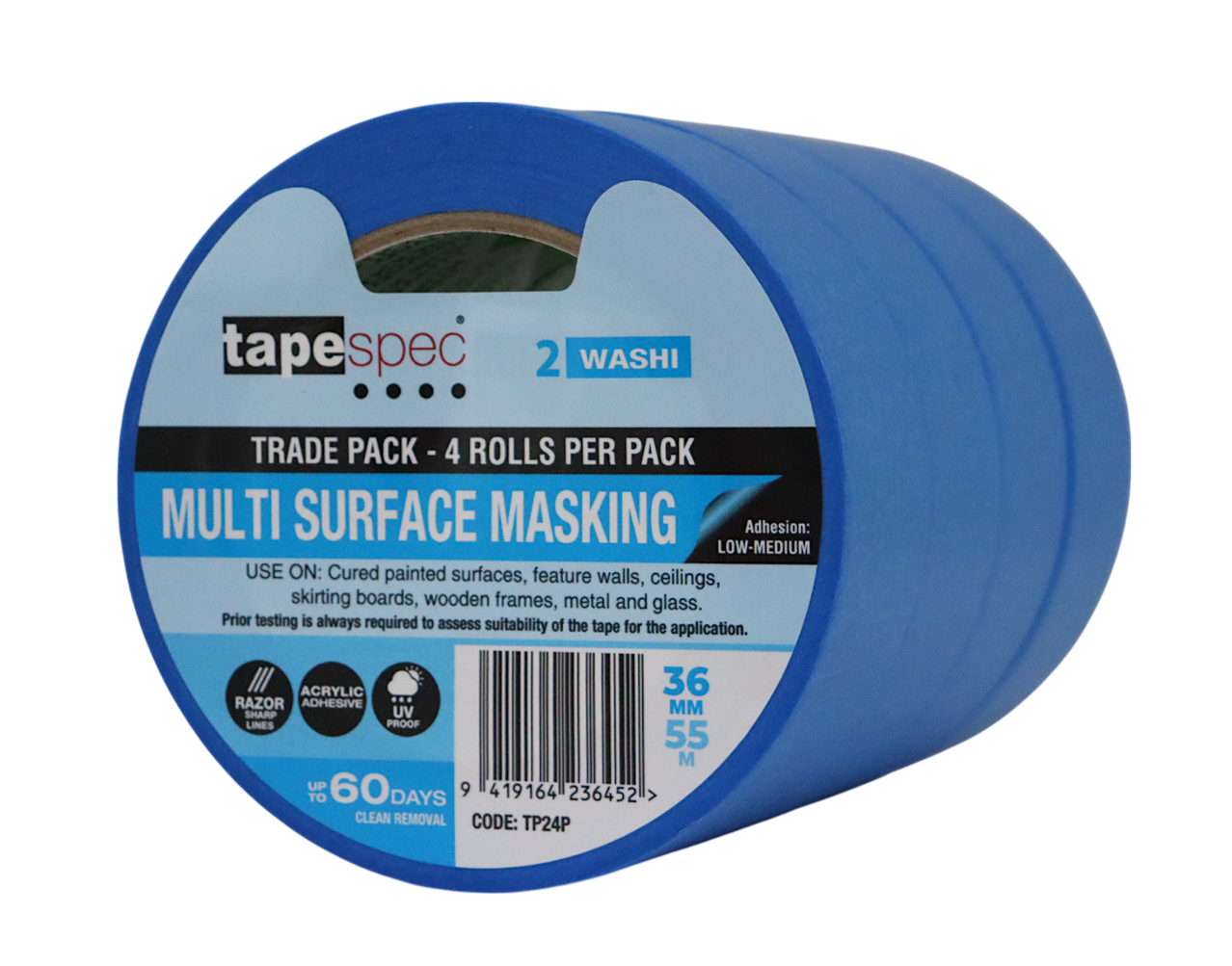 Tapespec Multi Surface Blue Washi Packs - 60 days
