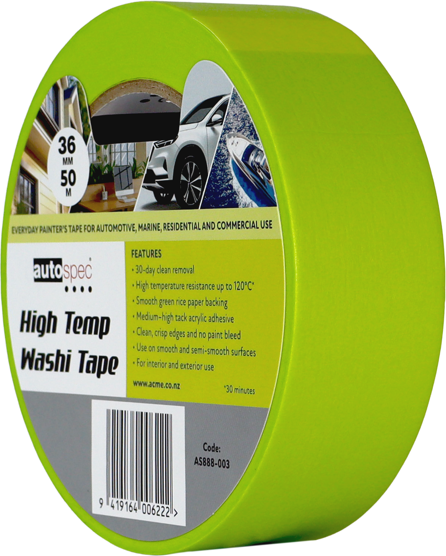 ACME Hi-temp Green Washi Tape