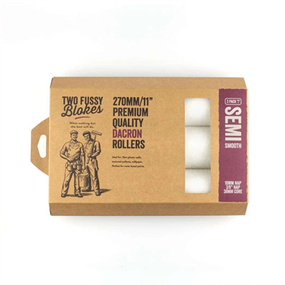 Two Fussy Blokes 270mm Dacron rollers sleeves 10mm nap - 3pk
