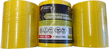Automotive & Industrial Crepe Paper Masking Tape (Trade Pack)