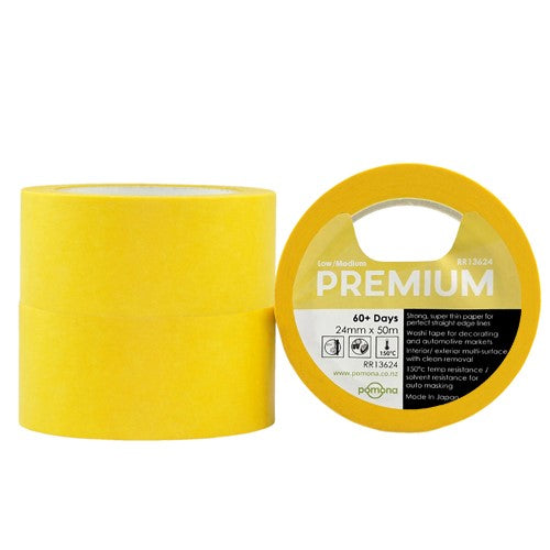 Yellow Japanese Washi Tape 24mm x 50m